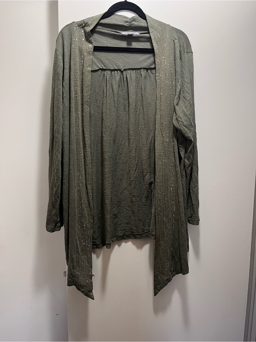 Level Eight Olive Green Top with Subtle Black Trim